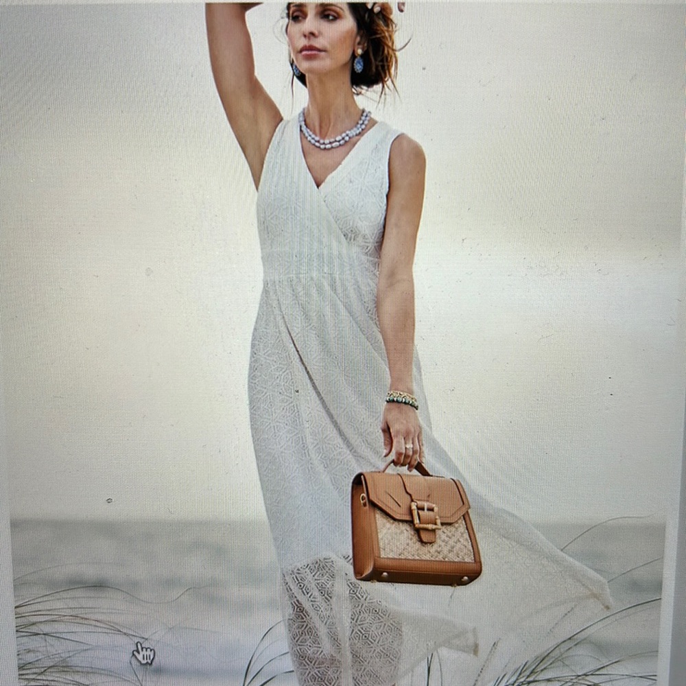 Spartina 449 Louisa Lace Dress Pearl White size Large
